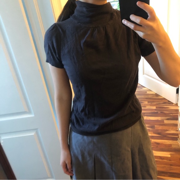 Cashmere short sleeve turtleneck - Picture 1 of 4